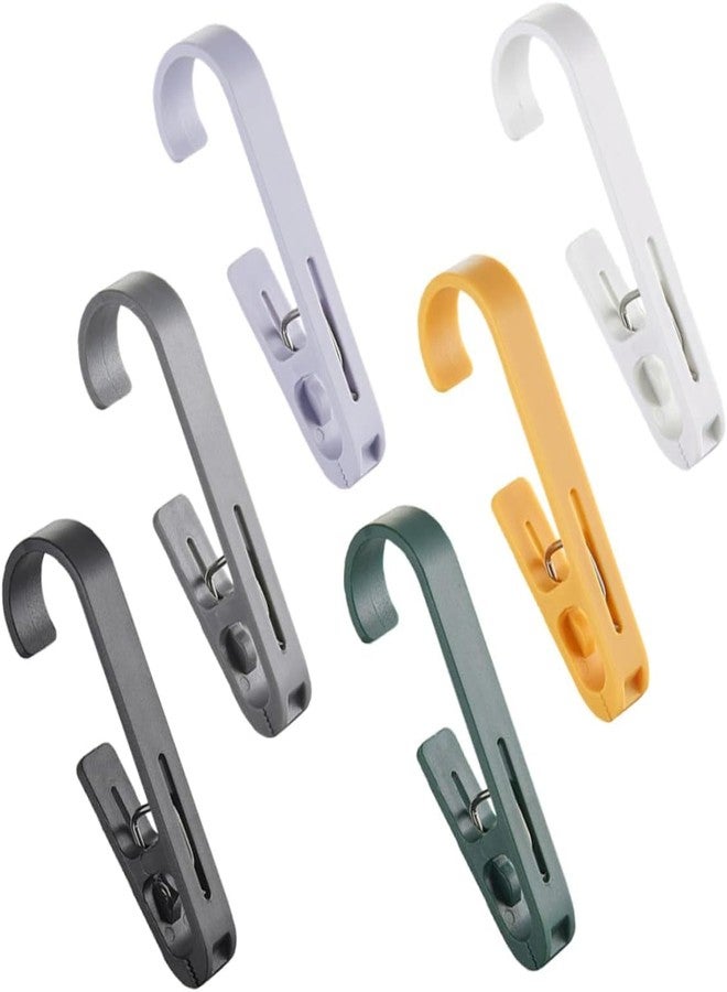 DHVSAM Large Clothes Pins Towel Clips, Multipurpose Clothes Pins Hook, Strong Plastic Clothes Hanger. S Hook for Shower Curtain Laundry Clothes pins (4 Pcs) - Image 1